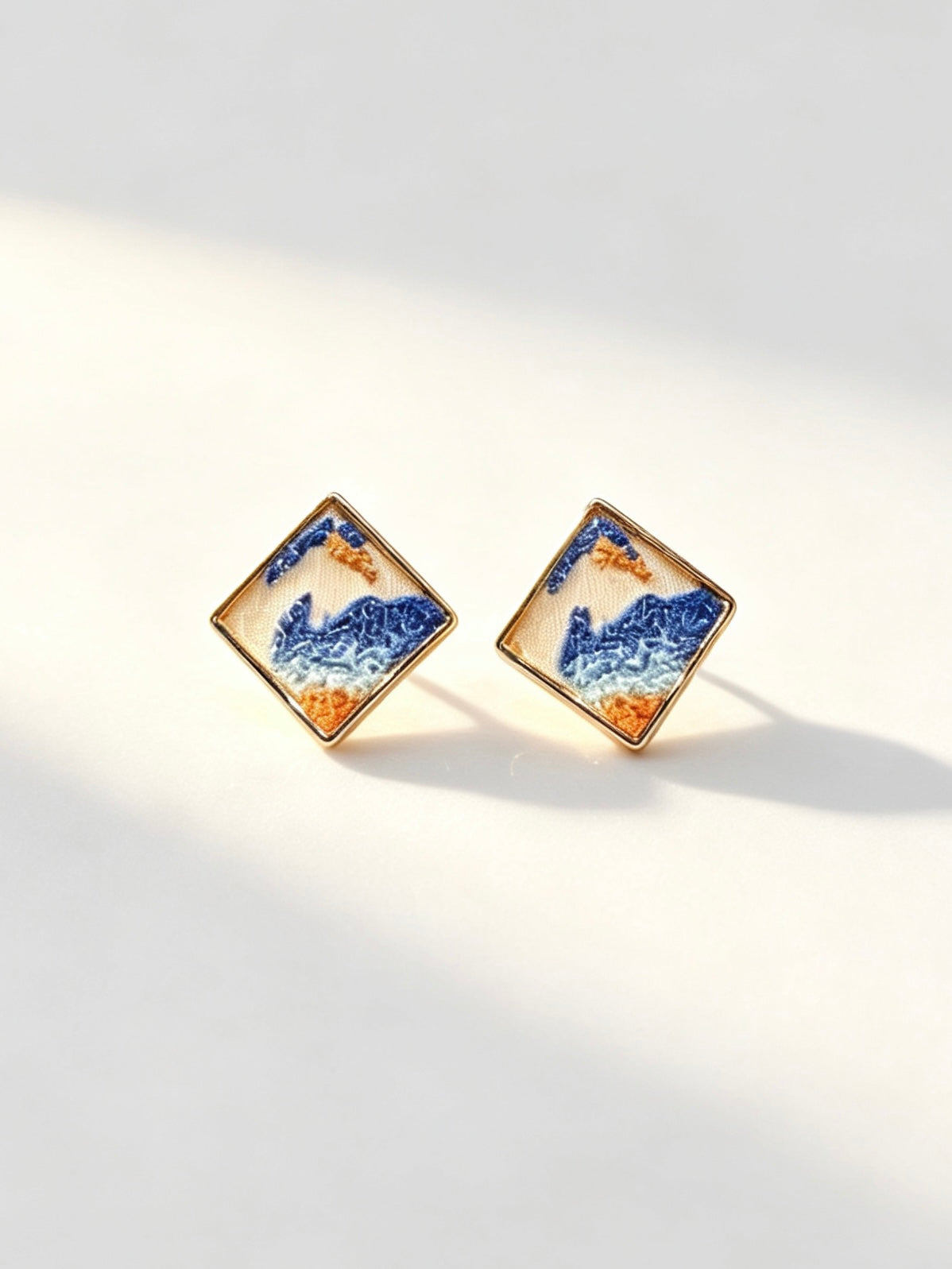 Limited Edition Square Ear Stud - Blue