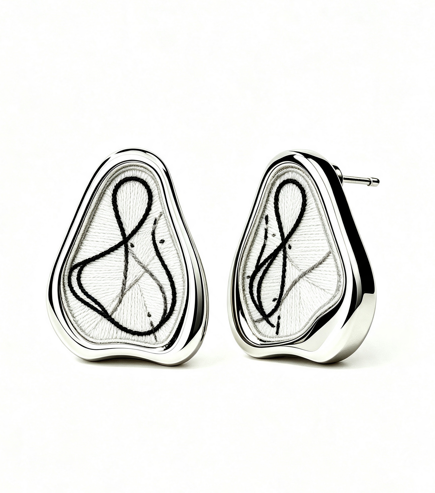 Sliver Line Design Style Stud Earrings